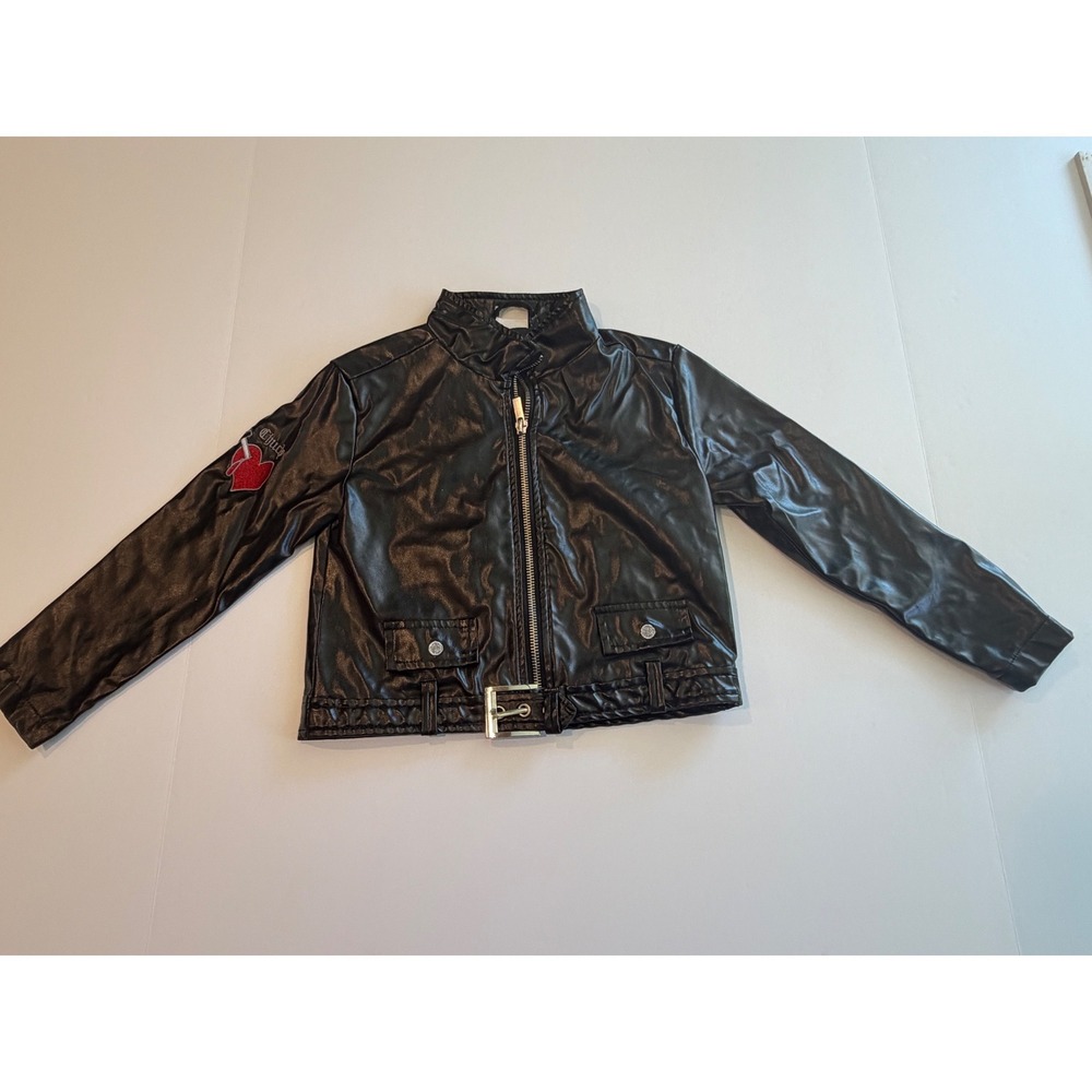 Chucky Horror Movie Kids Faux‎ Leather Moto Biker Jacket Black Size 5-6T